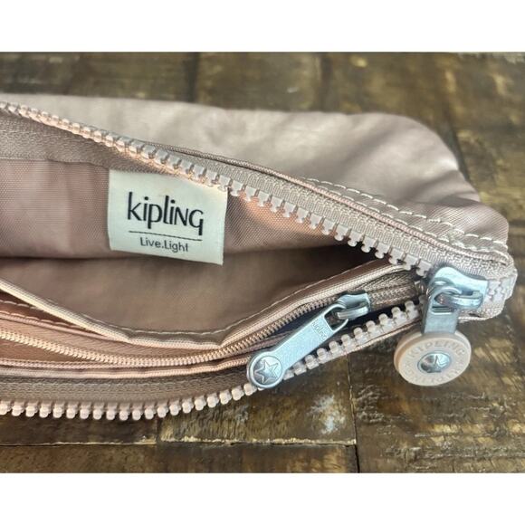 Kipling Creativity Accessory Zipper Pouch Polyamide Pink With Keychain - Picture 11 of 14